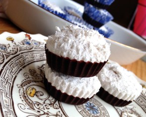 Dark Chocolate and Coconut Ice Cream Bites