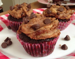 Chocolate Cupcakes with Cookie Dough Frosting
