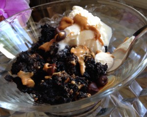 Dark Chocolate Peanut Butter Cake for One